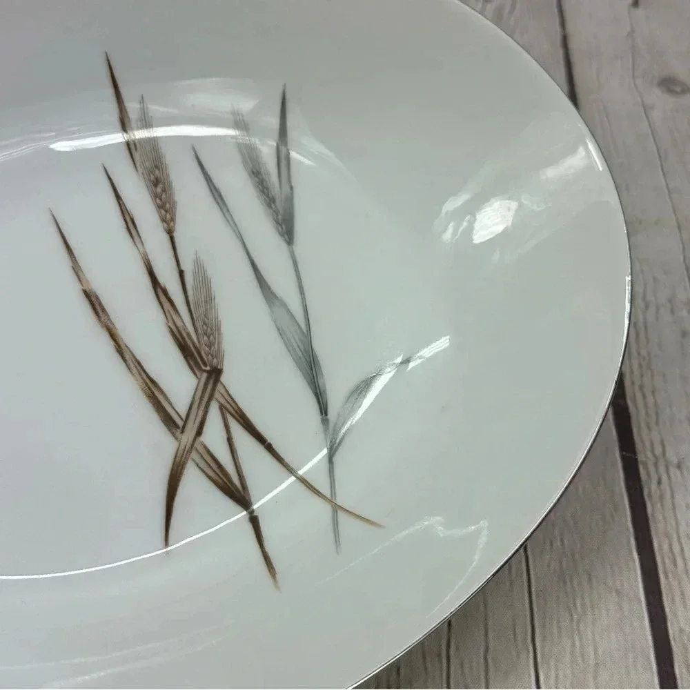 vtg Silver Wheat by Harmony House China serving bowl farmhouse retro timeless